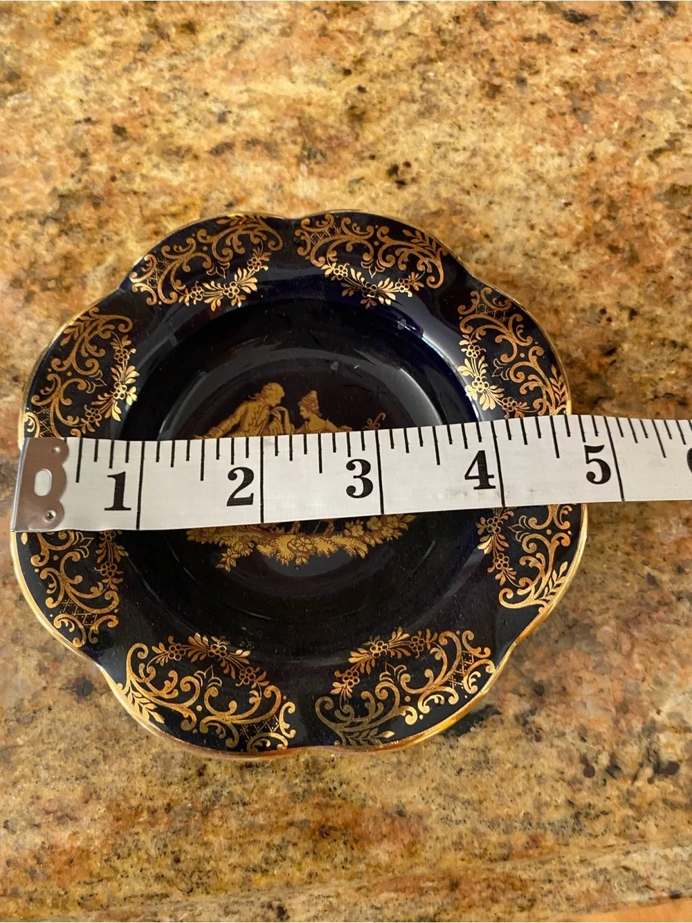 Limoges Cobalt Blue & Gold Decorative Serving Plate - Elegant Vintage-Style